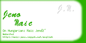 jeno maic business card